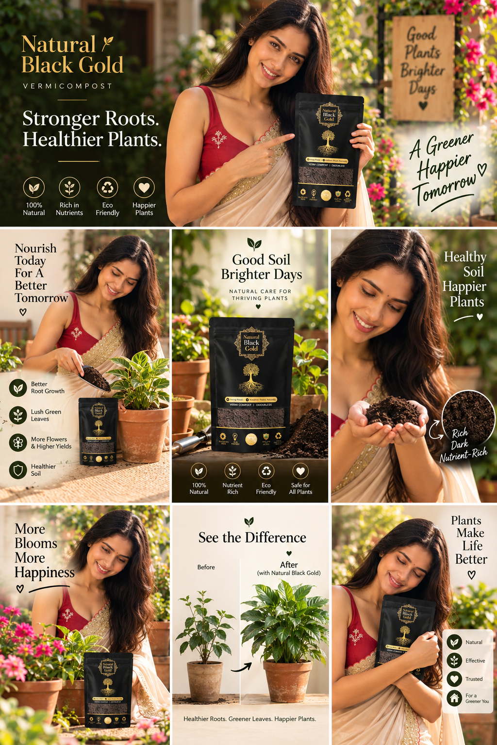 Natural Black Gold Premium Vermicompost – 100% Organic Plant & Garden Fertilizer