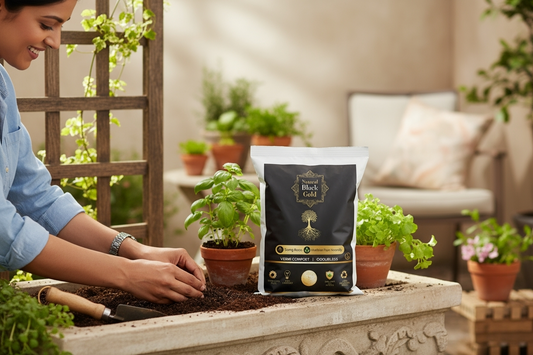 Natural Black Gold Vermicompost | 100% Organic Fertilizer for All Plants | Improves Soil Health & Root Growth | Odourless & Eco-Friendly (1 KG)
