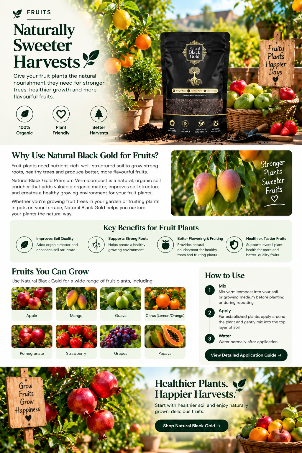 Grow Juicy Fruits with NATURAL BLACK GOLD