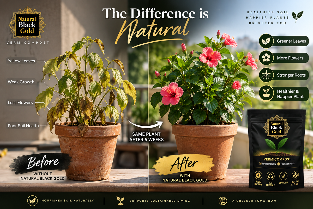 Natural Black Gold Premium Vermicompost – 100% Organic Plant & Garden Fertilizer